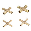6/8/10/12mm Brass Hose Barb Fittings 4-Way Barbed Cross Hose Fittings Irrigation Hose Adapter MegaBDM