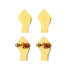 African Jewelry Design for Women Girl Gold Plated Stainless Steel BLM Earrings
