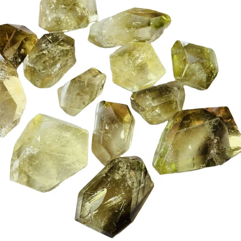 Natural Citrine Freeform Spiritual Yellow Quartz Crystal Palm Stone