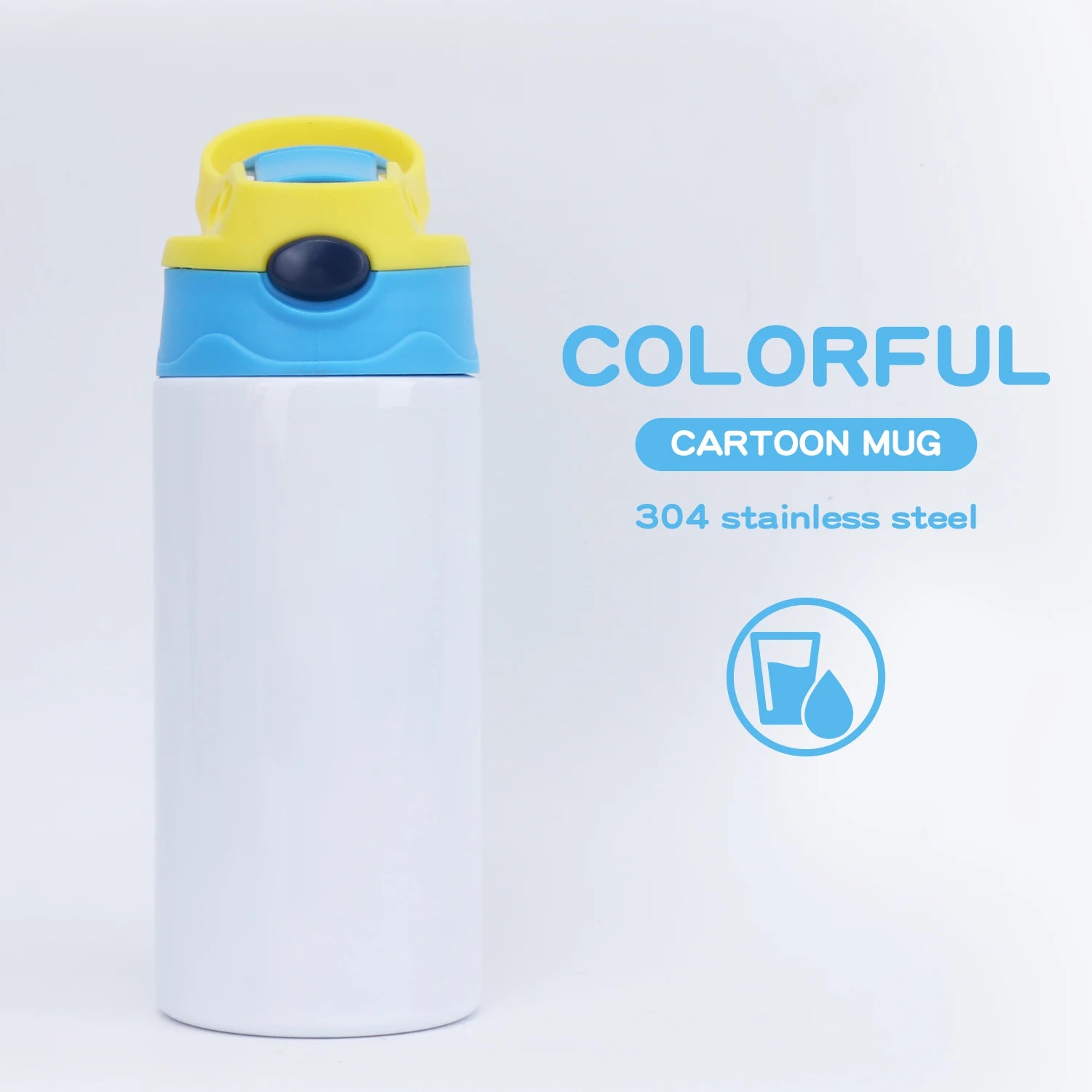 360ml Insulated Water Bottle Stainless Steel Tumblers Thermos Children's Cup Kids Water Bottle Sublimation Paint Mug