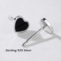 Simple Design Heart Shape 925 Sterling Silver Zirconia Stud Earring