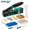 ZOREAX Steel Networking Toollkit Through-Hole Cable Tool Kit for 8P 6P RJ45 Connectors CAT6 Cat5e Test Cable Telecoms Test