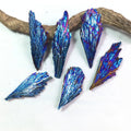 Flame Feather Cluster Blue Home Decoration Crystal Plating Specimen Stone Tourmaline Titanium Natural Love Gemstone Feng Shui