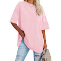 Custom New Fashion Clothes Oversized Boyfriend T-shirt Women's Round Neck T-shirt Casual Long Crew Neck Printed 100% Cotton