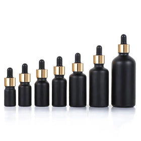Wholesale 5ml 10ml 15ml 20ml 30ml 50ml 100ml Pipette Dropper Bottle Glass Black Frosted