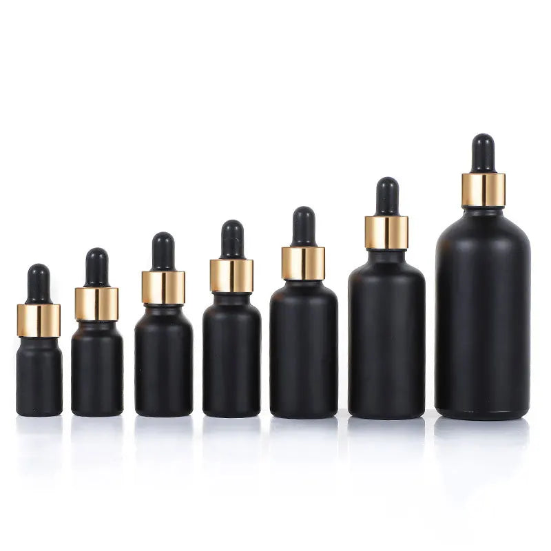 Wholesale 5ml 10ml 15ml 20ml 30ml 50ml 100ml Pipette Dropper Bottle Glass Black Frosted