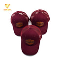 Unisex Maroon Canvas Velour Patch Cotton Mesh Plastic Buckle Trucker Cap 6-Panel Performance Outdoor Beach Denim Fashion Cycling