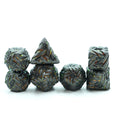 DND 7-Piece Polyhedral Edge Dice Set Mica-Gilt Black Metal Custom Logo Standard Size Eco-Friendly Die-casting Board Games DND