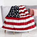 Plush Fleece American Flag Custom 3D Printed Animal Photos Blankets Customize Pattern Print Sherpa Throw Blanket