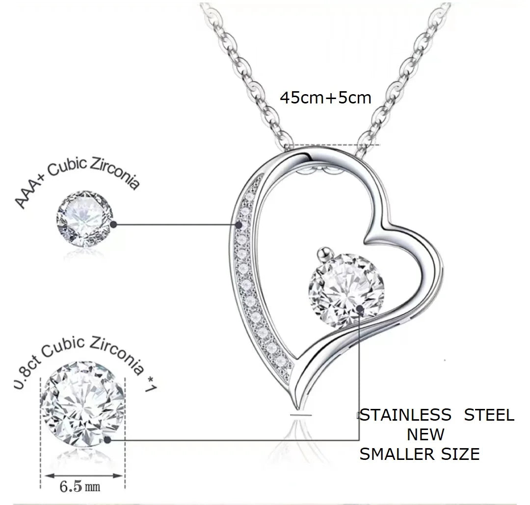 Forever Love heart Necklace Classic Zircon Aaa Forever love Stainless Steel Jewelry Beautiful stainless necklace for Mom