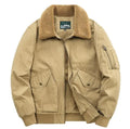 New Winter Thickened Warm Fleece Outwear Cotton Cargo Jacket Men Casual Coat Men's Zipper Jacket