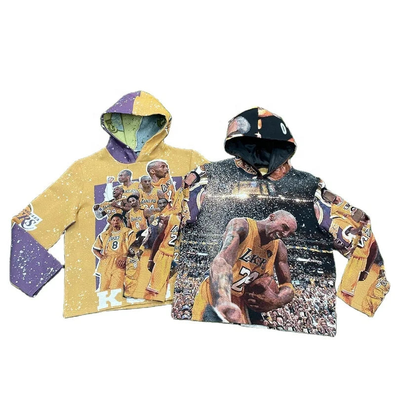 Custom Cartoon Pattern Eco-Friendly Polyester/Cotton Men's Autumn ODM Hoodie with Tapestry Design