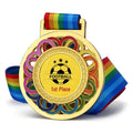 Wholesale Metal Medals School Sports Competition Award Commendation Prize Gold Silver and Copper rainbow Lanyard