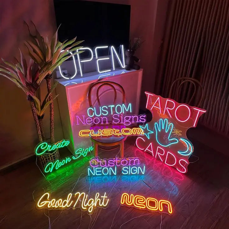 Winbo Dropshipping Open LED Sign Company Name Logo Wedding Party Happy Birthday Neon Sign Custom for Home bar Neon Light Sign