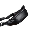 Vintage Black PU Unisex Waist Fanny Pack Waterproof Chest Leather Cross Bag