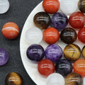 Wholesale No Hole 18mm Semi-precious Gemstone Beads Natural Crystal Stones Beads for Jewelry Making
