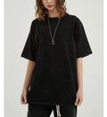 Custom logo Streetwear 220 Gsm Men Screen Print 100% Cotton Vintage Black Oversized Unisex Plain Mineral Wash t Shirt