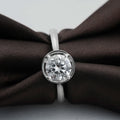 Trendy Style Silver 925 Rings Geometric Shape Zircon Ring Stone Wedding Ring