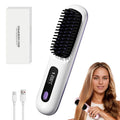 Portable Cordless Design USB Rechargeable Heating Hair Straightener Comb Wireless Hair Straightener Brush for Women