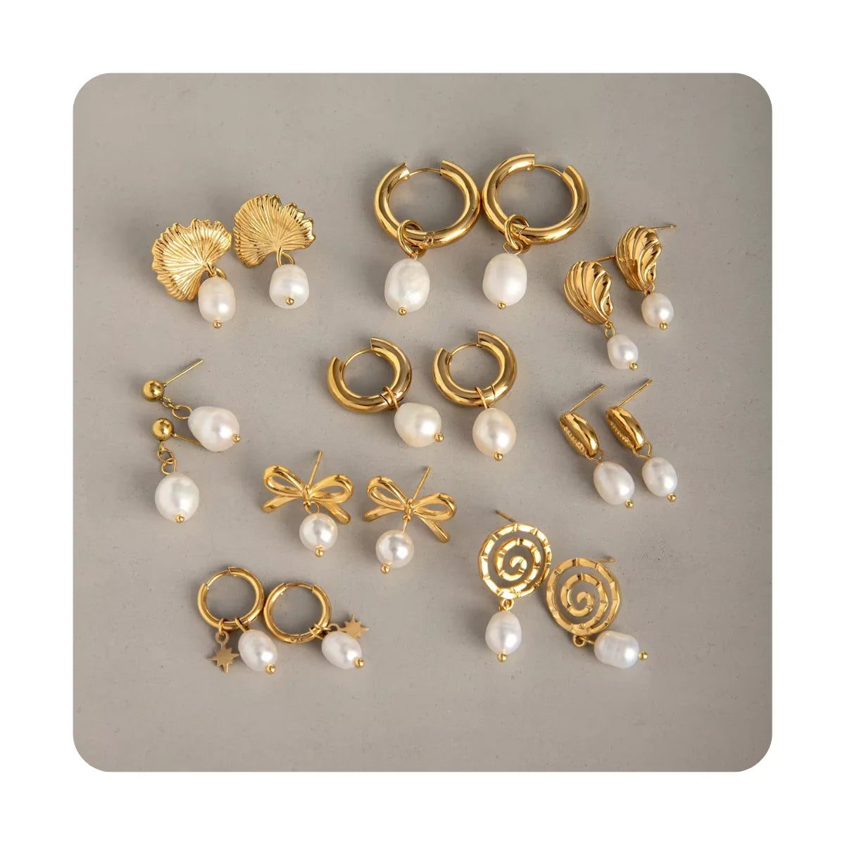 2024 Freshwater Real Pearl Hoop Earring Elegant Round Drop Stainless Steel Earring Waterproof Fashion Jewelry Earrings for Women