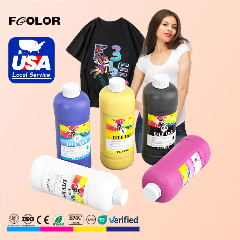 Fcolor Premium Transfer DTF Ink Refill Kit for DTF Inkjet Printers Direct to Film Heat Transfer