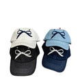 Denim Material Unstructured Dad Hats With Bow Tie Custom Design Jeans Base Ball Caps