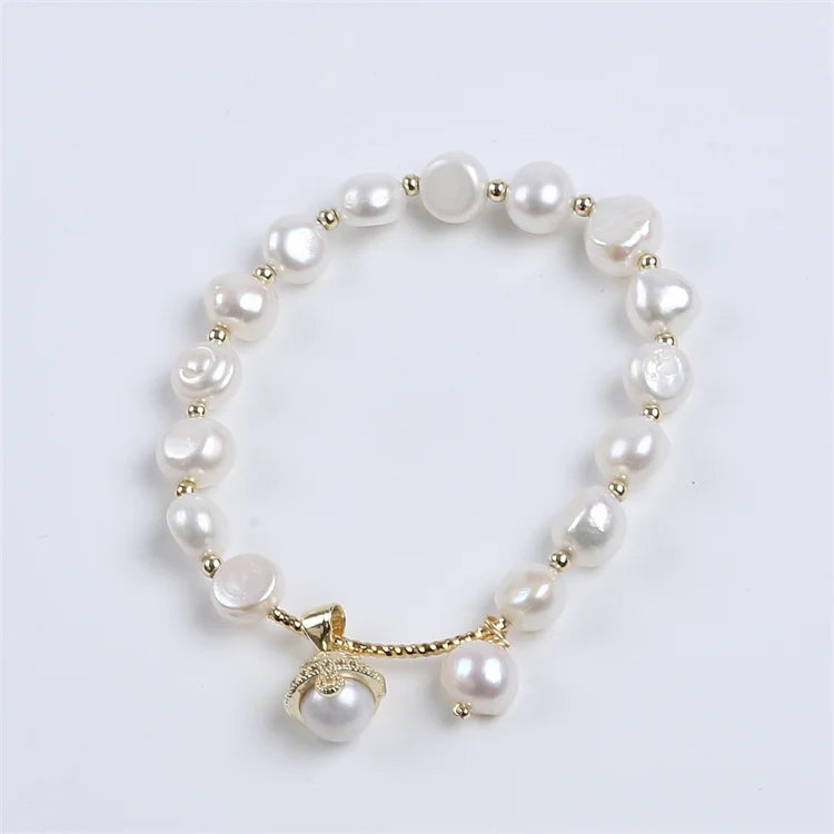 Luxury Exquisite Handmade Beaded Fresh Water Pearl Pendant Bracelet for Women and Girls