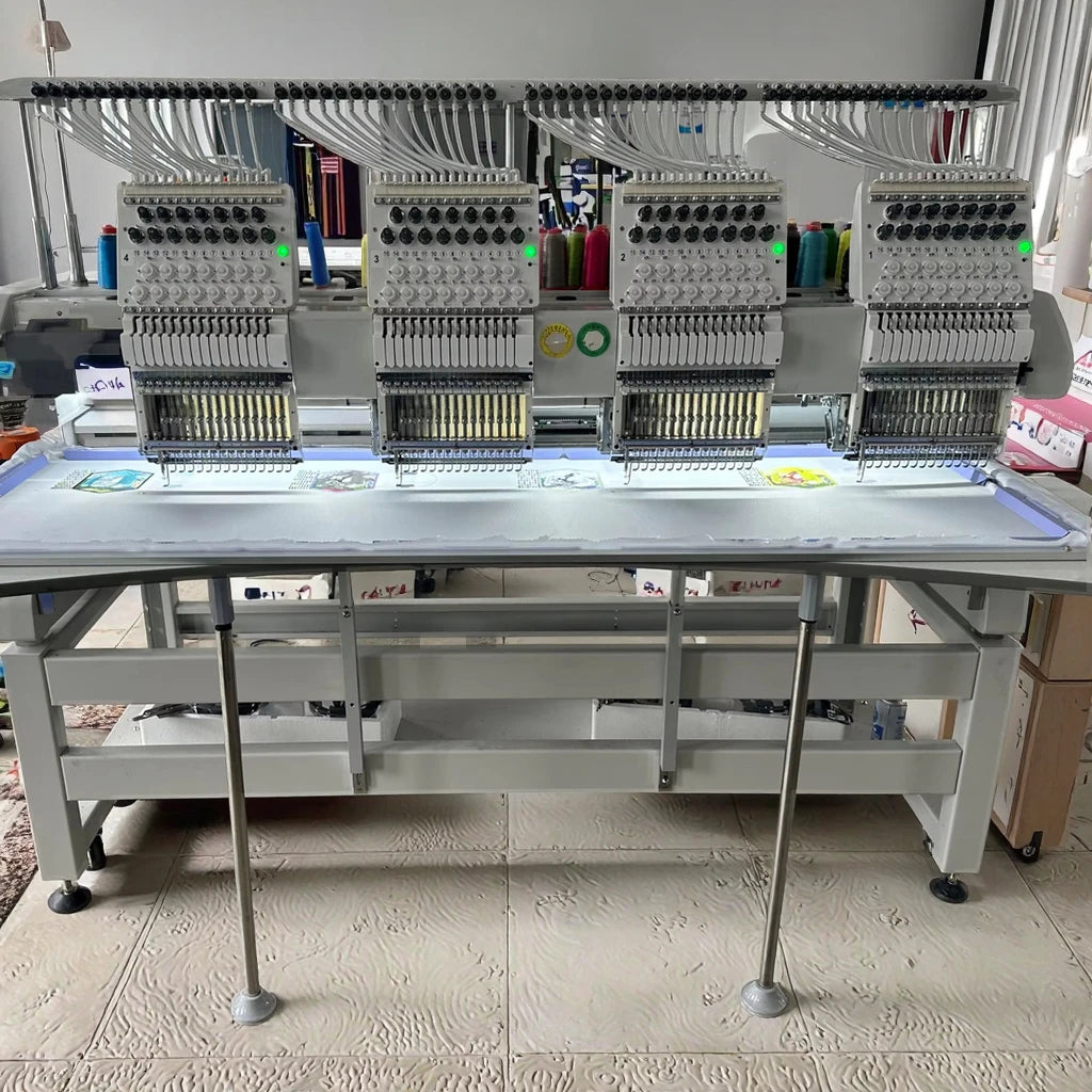 2025 YUNFU 15 12 Needle Embroidery Machine 4 -Head Computerized for Cap T-Shirt Finished Garment Flat Socks Embroidery