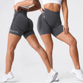 AOLA 2023 New Women Plaid Bike Shorts High Waist Black Fitness Seamless Four-Way Stretch Quick Dry Shorts