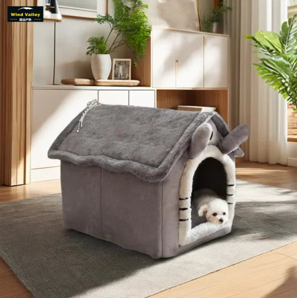 Wind Valley Small Dog Winter Pet House Cotton Breathable Quadrate Single Layer Sleeping Tent for Dogs