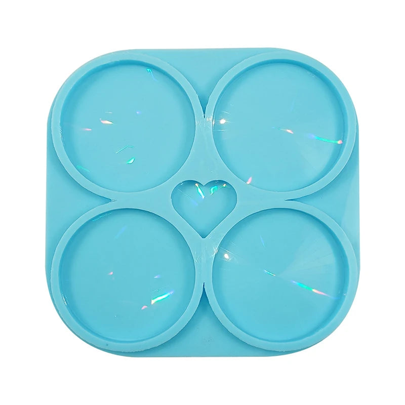 Early Riser Laser Holographic Mold Coaster Tray Silicone Mold for DIY Fashion Jewelry Sets Stone Pendant Home Decor Mouldings