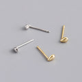 Ins Fashion 925 Silver Plain Simple Droplet Shape Stud Earrings Jewelry 18K Gold Plated Sterling Silver Stud Earrings for Women