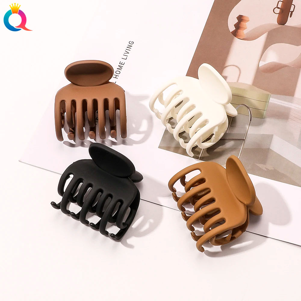 QIYUE Matte Mini Plastic Hair Claw Clip Hair Accessories for Kids and Children