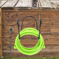 Heavy Duty Expandable Black Garden Hose Rack Anti-abrasion Wall Mountable Metal Hanger for Water Hose Steel  Hook for Hose