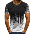 Custom Men's Round Crew Short Sleeve T Shirt Heavy Knitted Fabric Digital Printing Boxy Style for Men