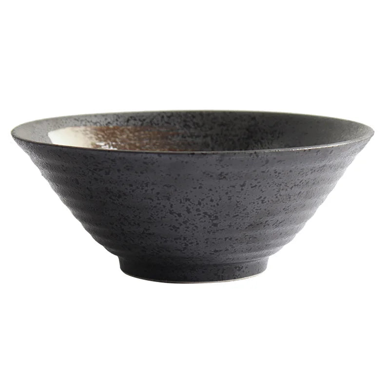 6 Inch Antique Round Japanese Style Porcelain Ramen Bowl Chopsticks Set Fire Resistant and Eco-Friendly Soup Noodles Bowl