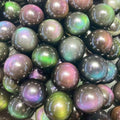 Natural Healing Stones Ball Rainbow Obsidian Sphere Reiki Stone Crafts  for Meditation