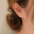 SC Exquisite Micro Inlaid Tiny White Crystal Earrings Simple Rhinestone Cross No Pierced Ear Clip Earrings
