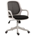 Small Size Comfortable Ergonomic Synthetic Leather Office Chair White Plastic Contemporary Adjustable Height Swivel