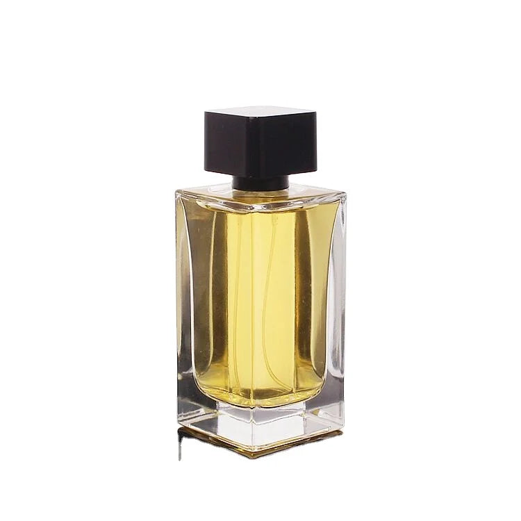 Factory in Stock  Customized logo 30ml 50ml 100ml  Square Glass Perfume Bottle with Plastic  Square Cap  Pump Sprayer