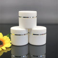 5g 15g 20g 30g 50g pp White Double Wall Cosmetic Plastic Silver Edge Beauty Makeup Jars Container