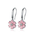 New Design Pink Gem Stud Earrings 925 Sterling Silver Luxury Fashion Stud Earrings Women Ear Studs