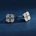 Wholesale Earrings Jewelry Rhodium Plated Cubic Zirconia Flower Clover Stud Earring 925 Sterling Silver Fine Jewelry Earrings