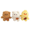 Soft Bunny Cartoon Bear Pendant Keychain Toy Cute Plush Rabbit Duck Stuffed Key Chain Bag Decoration Couple Friends Kids Gift