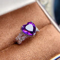 Hot Sale 925 Sterling Silver Natural Gemstone Heart Cut Women Luxury Jewelry Models Rings for Sale