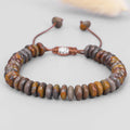Handmade Bamboo Leaf Stone Beaded Bracelet Natural Stone Abacus Beads Bracelet for Women Men