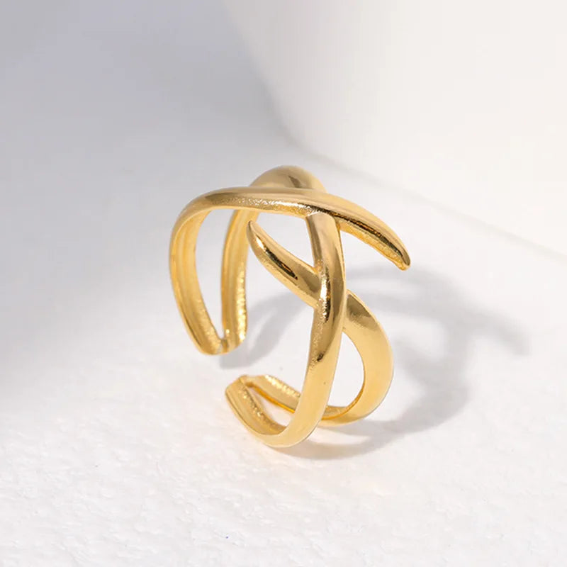 Beimai OEM Adjustable Irregular Stainless Steel Simple Open Rings