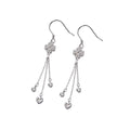 Fashion  925 Sterling Silver Jewelry Tassel Flower Lucky Clover Heart Zircon Hook  Earrings for Women
