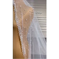 S867A New White Long Section Beads Same As Video 3 Meters Wide Three-dimensional Flower Wedding Bridal Veils