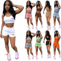 Two Piece Blank Casual Set Women's Summer Shorts Sets Ladies Crop tank Top Tracksuit Custom Wholesale Women 2 Piece Set Clothing